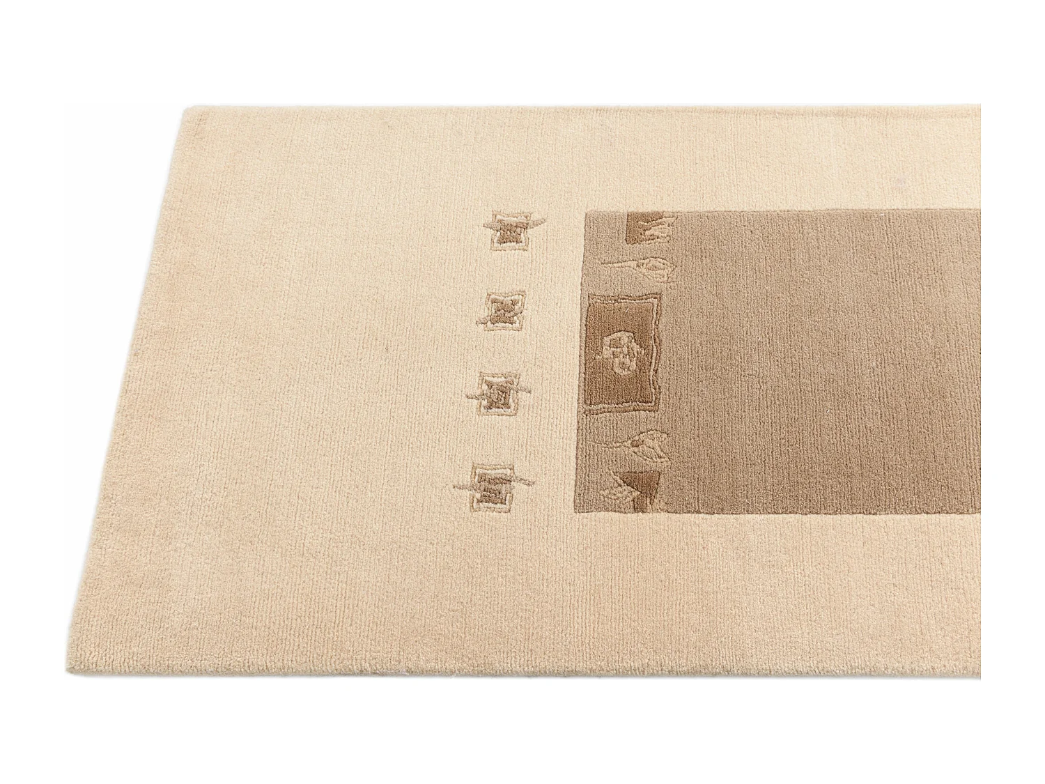 Tapis de couloir en laine 79x396 beige Darya