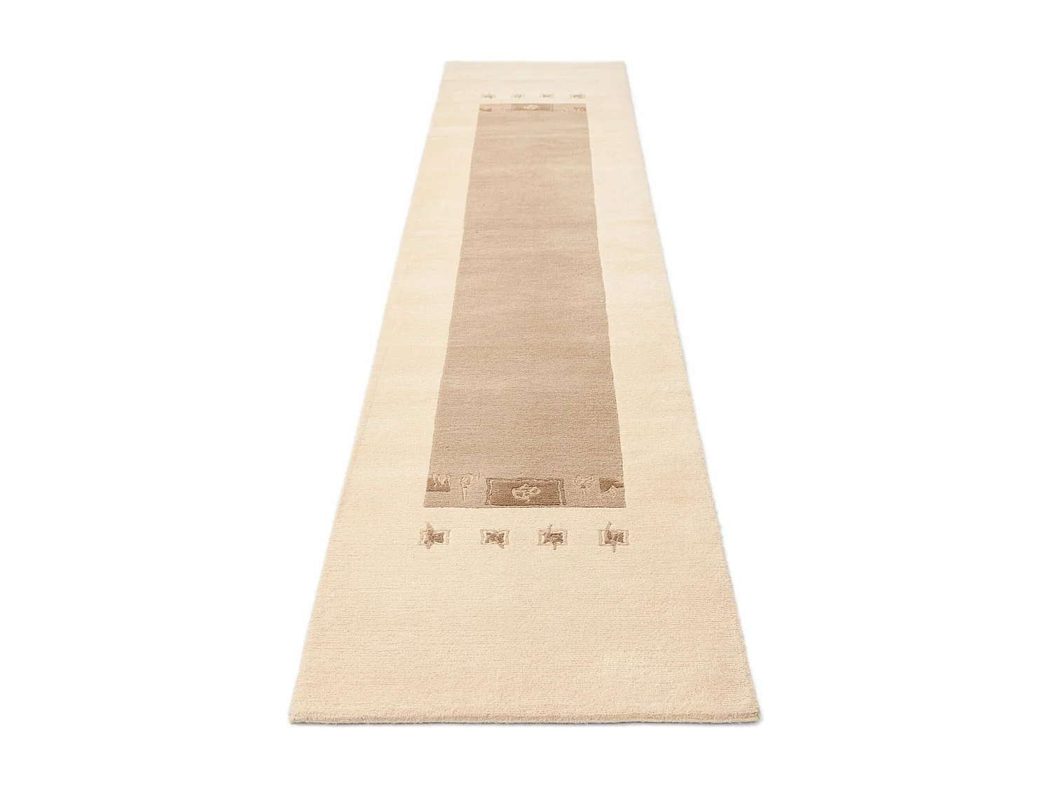 Tapis de couloir en laine 79x396 beige Darya