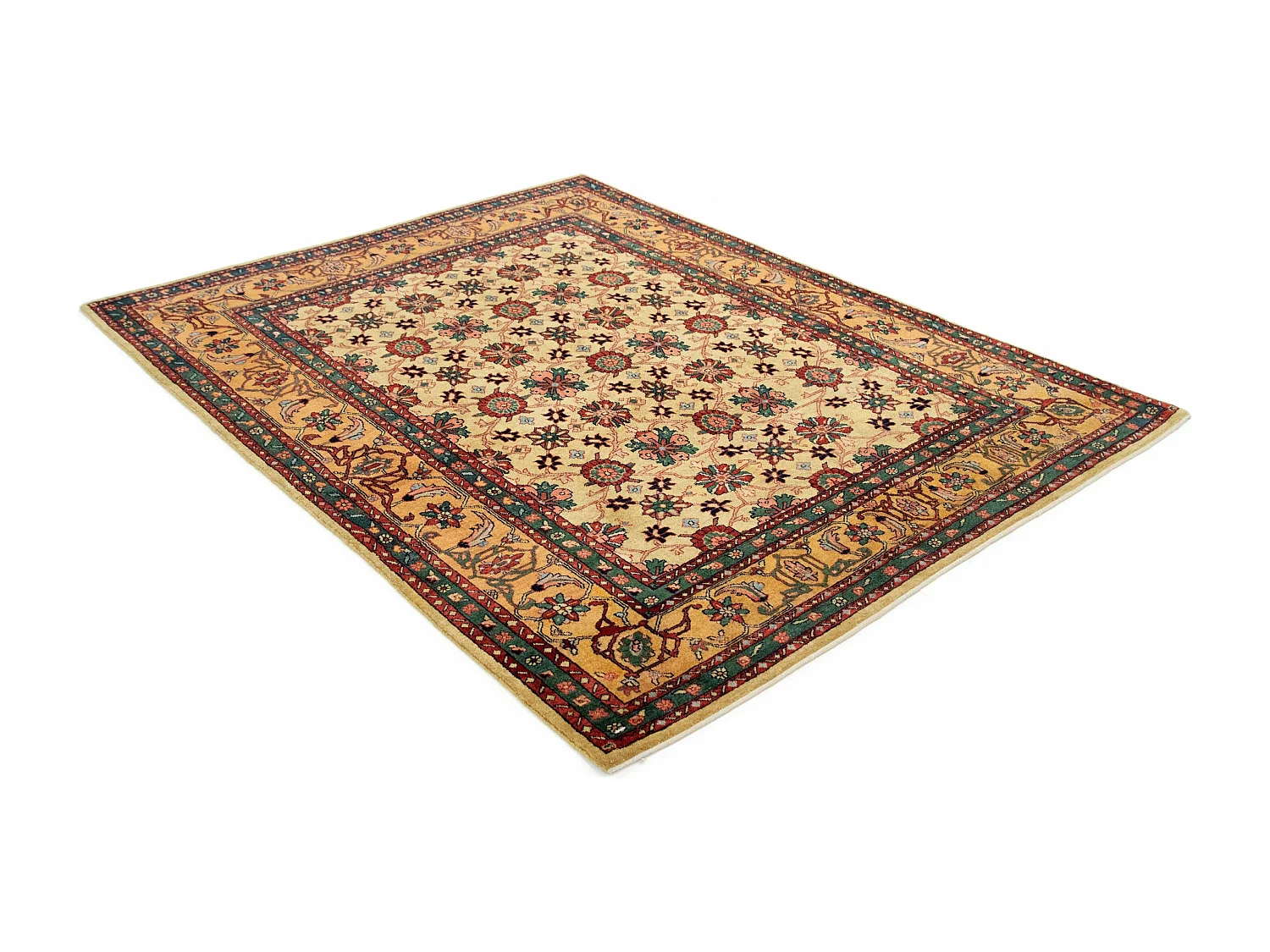 Tapis de laine 162x216 beige Kashkuli