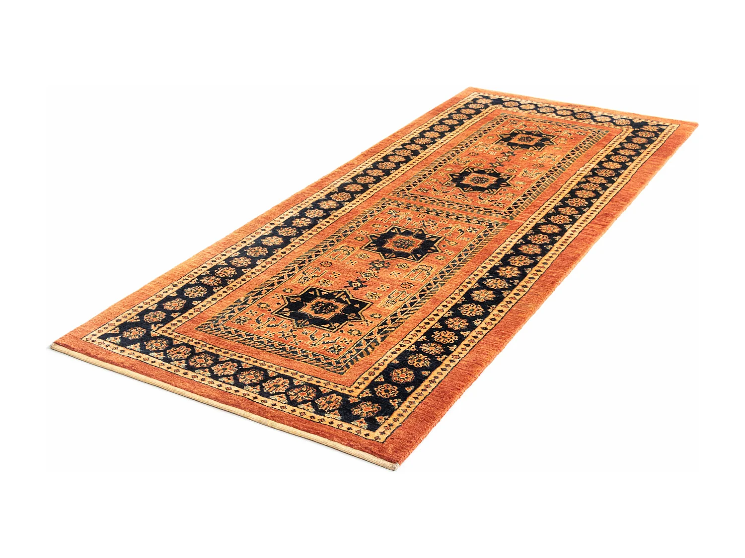 Loper-Woltapijt 204x85 Oranje Kashkuli