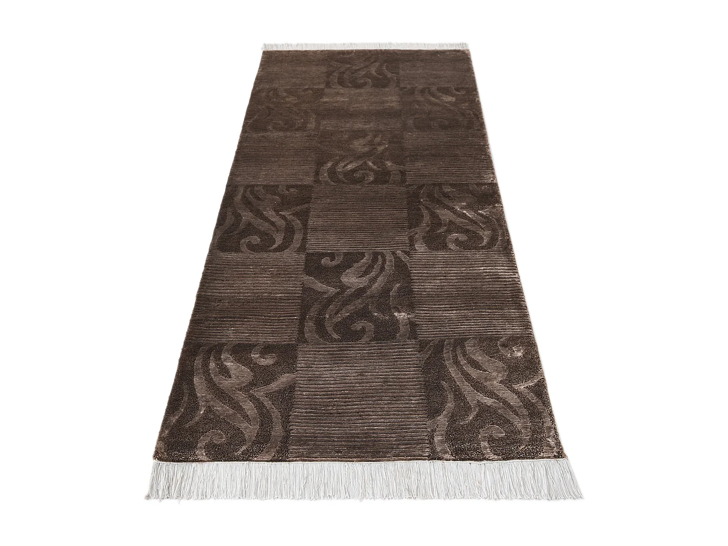 Tapis de couloir en laine 81x206 brun Darya