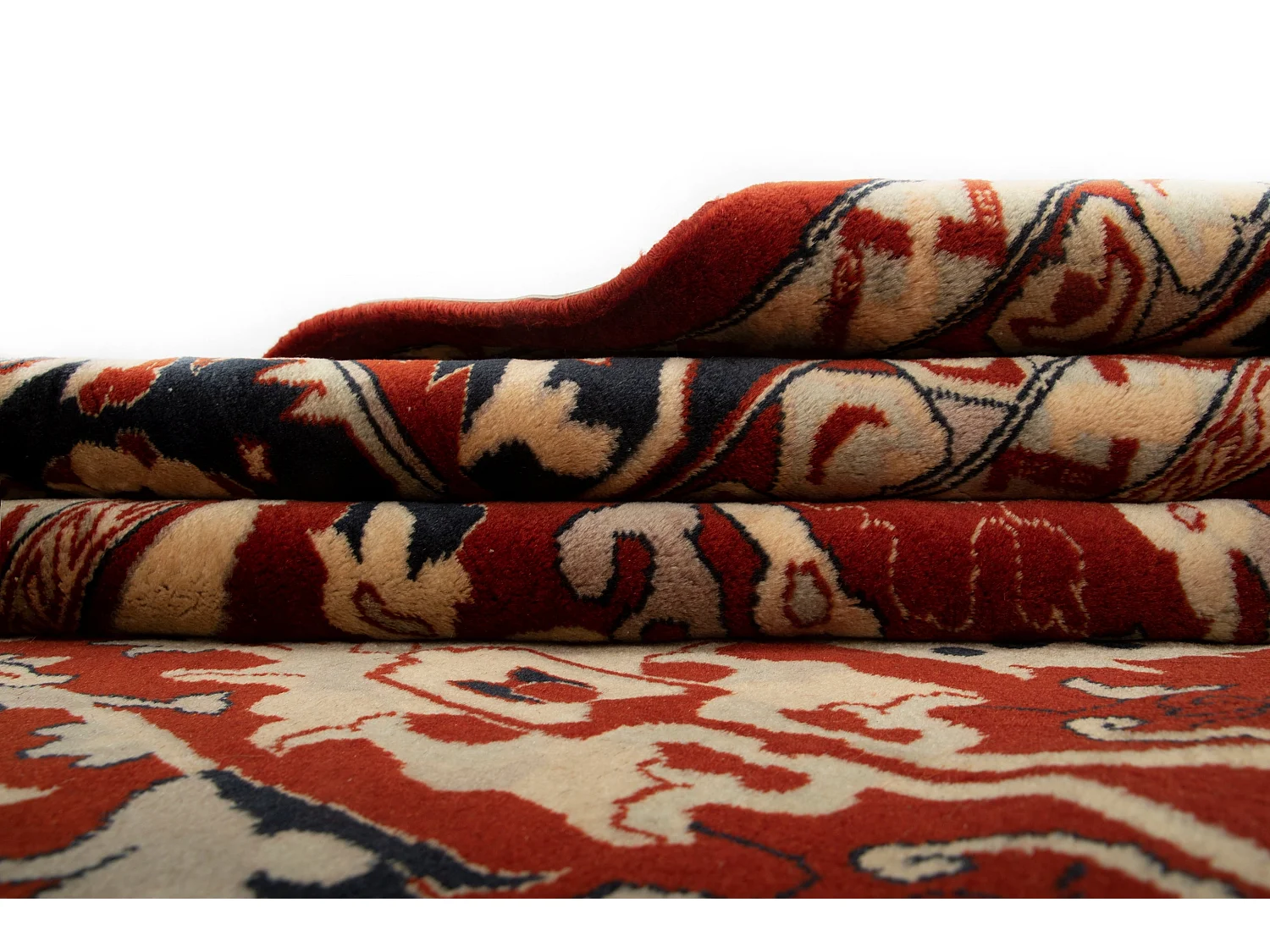 Tapis de laine 257x302 rouge Tabriz