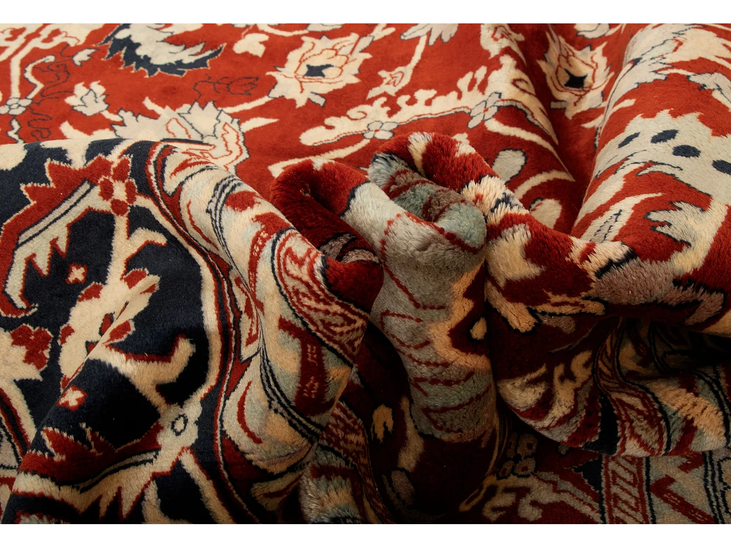 Tapis de laine 257x302 rouge Tabriz