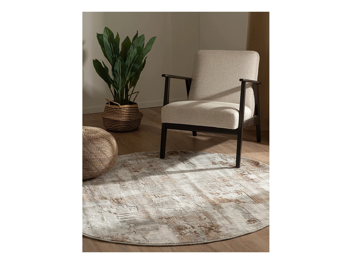 Tapis 240x240 beige Davos Intense