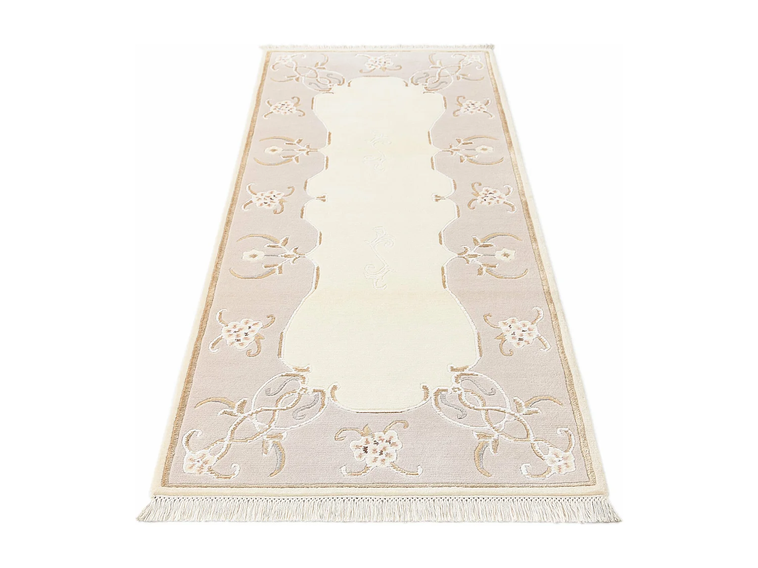 Läufer-Wollteppich 84x201 Beige Darya