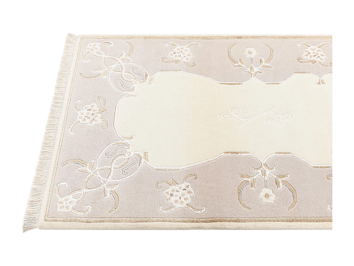 Läufer-Wollteppich 84x201 Beige Darya