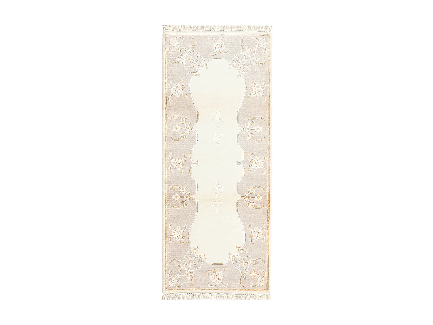 Läufer-Wollteppich 84x201 Beige Darya