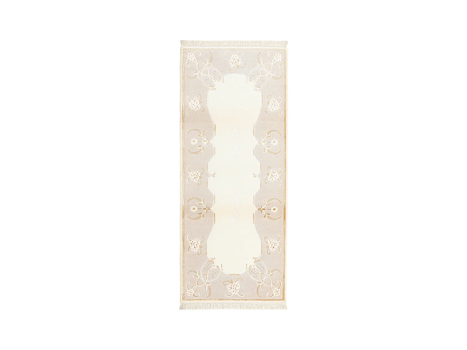 Läufer-Wollteppich 84x201 Beige Darya