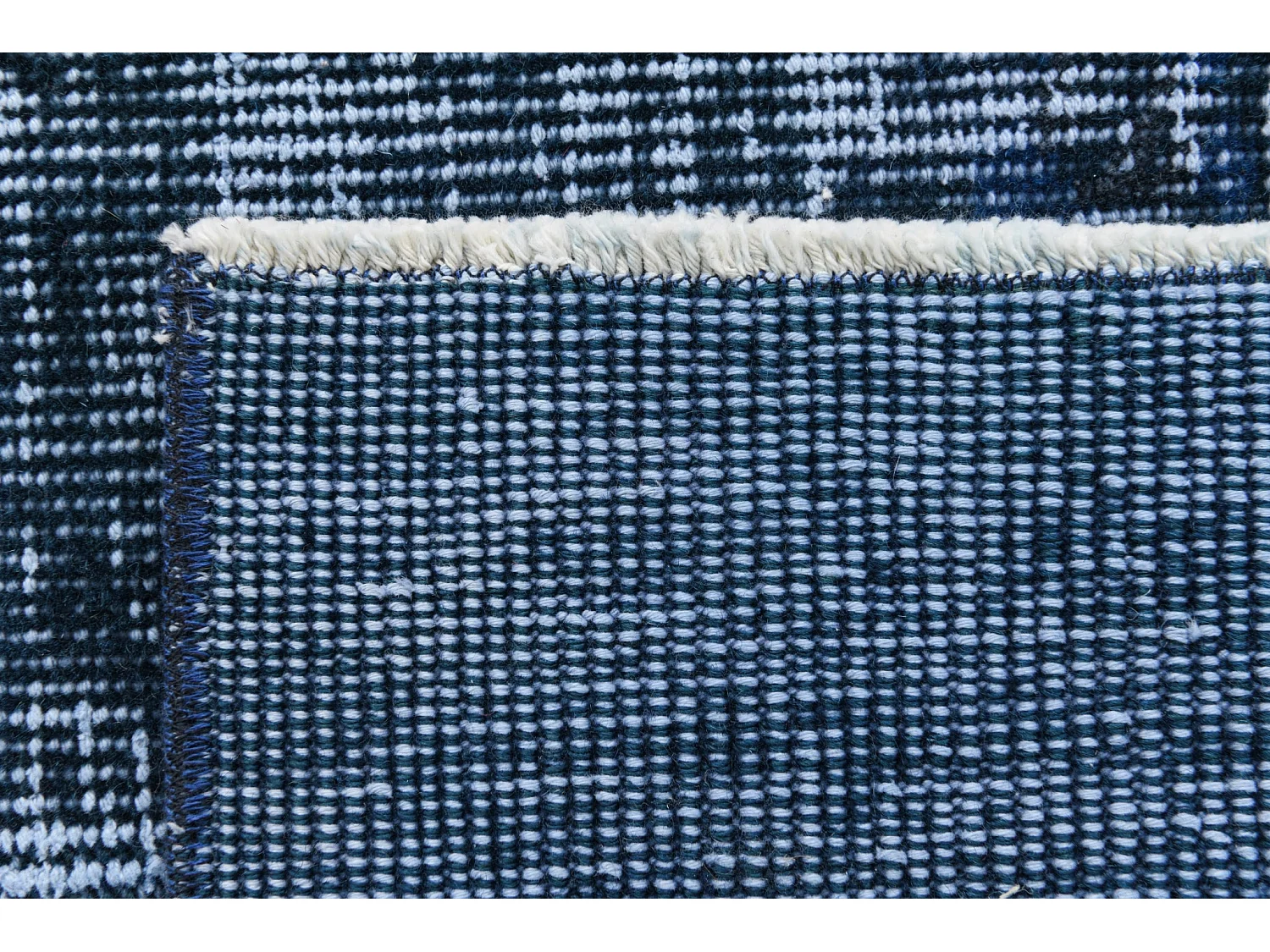 Wollteppich 175x206 Blau Ultra Vintage