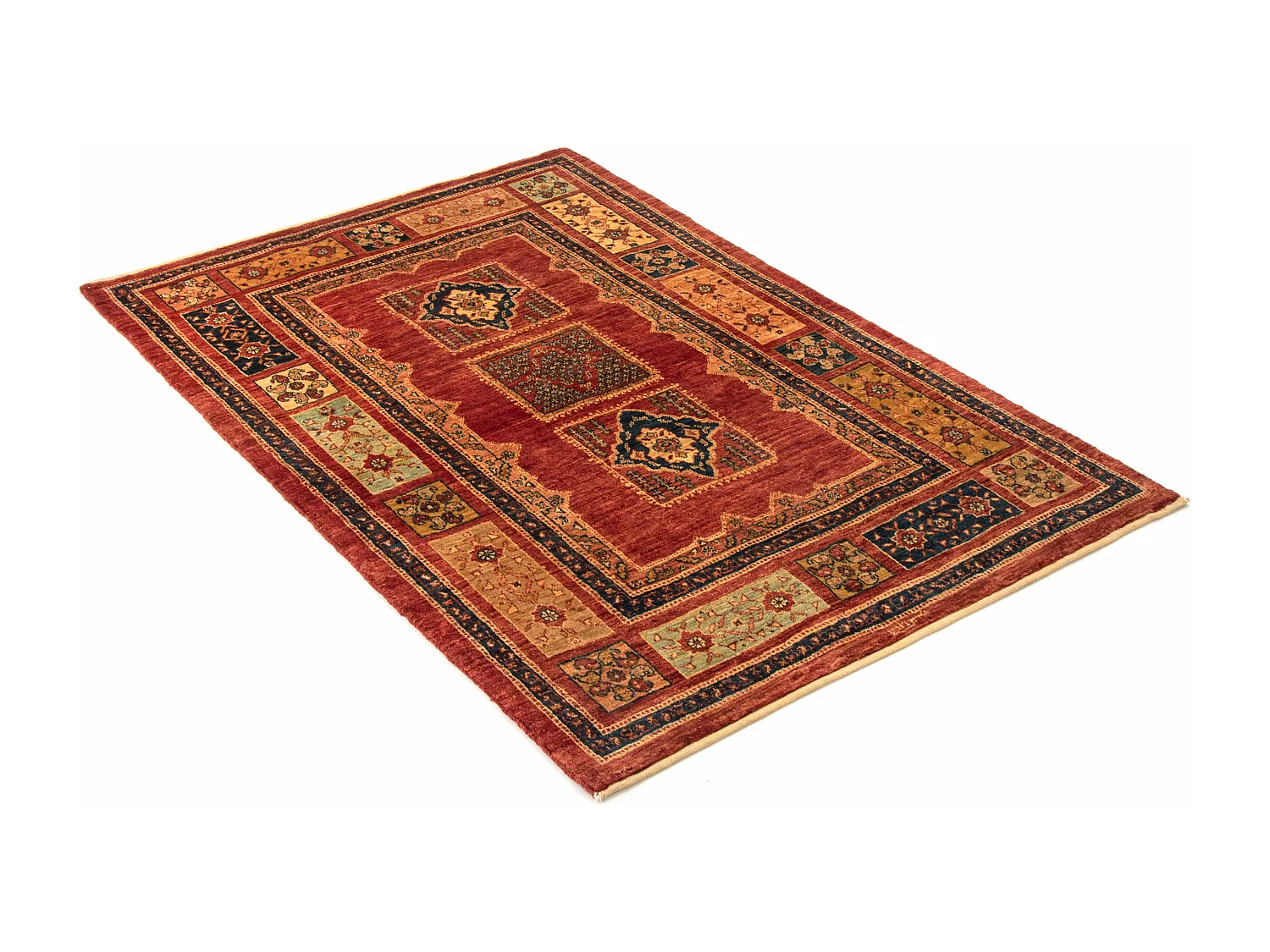 Wollteppich 109x157 Braun Kashkuli