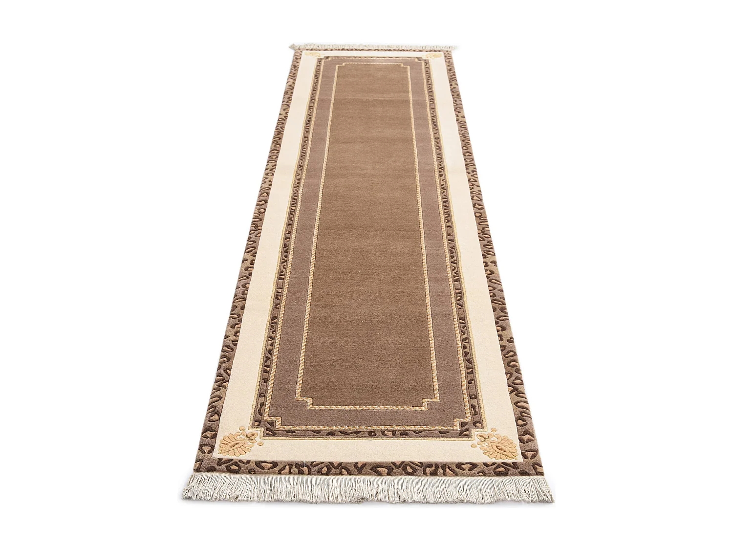 Tapis de couloir en laine 84x300 brun Darya