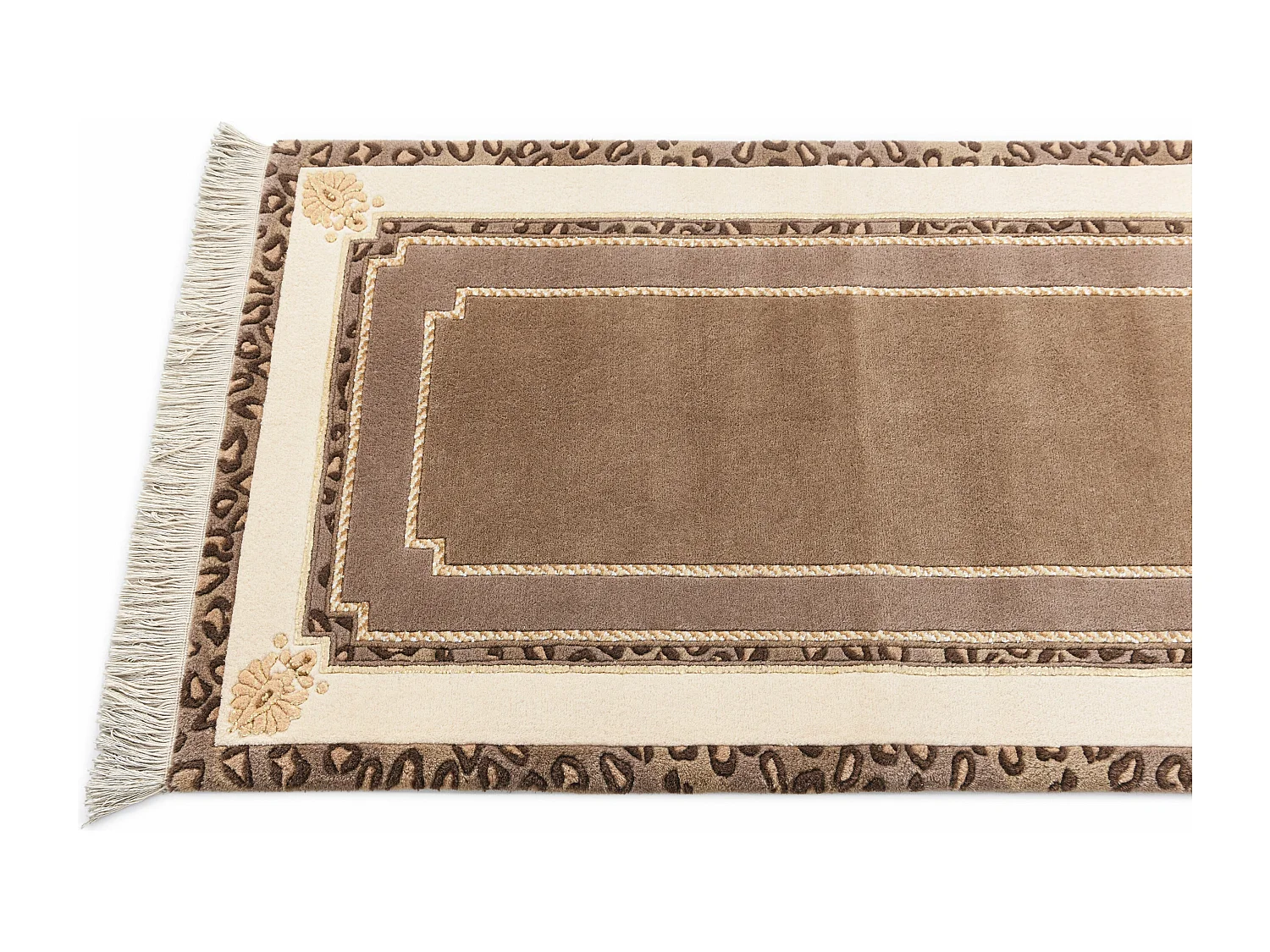 Tapis de couloir en laine 84x300 brun Darya