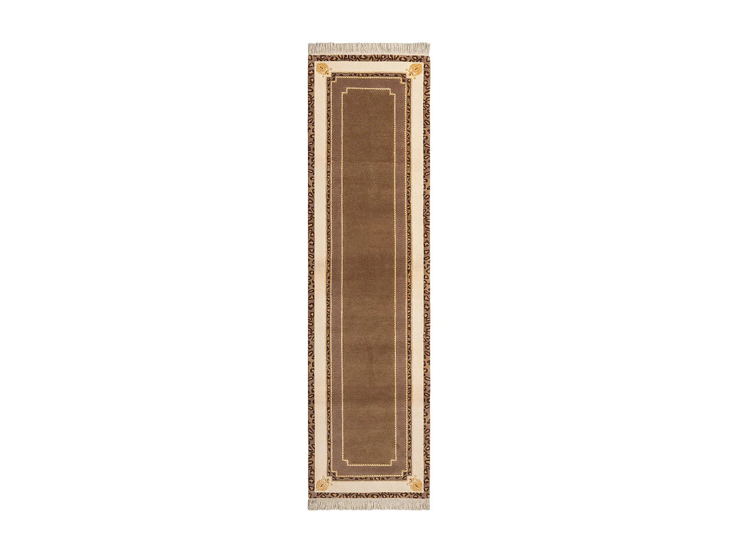 Tapis de couloir en laine 84x300 brun Darya