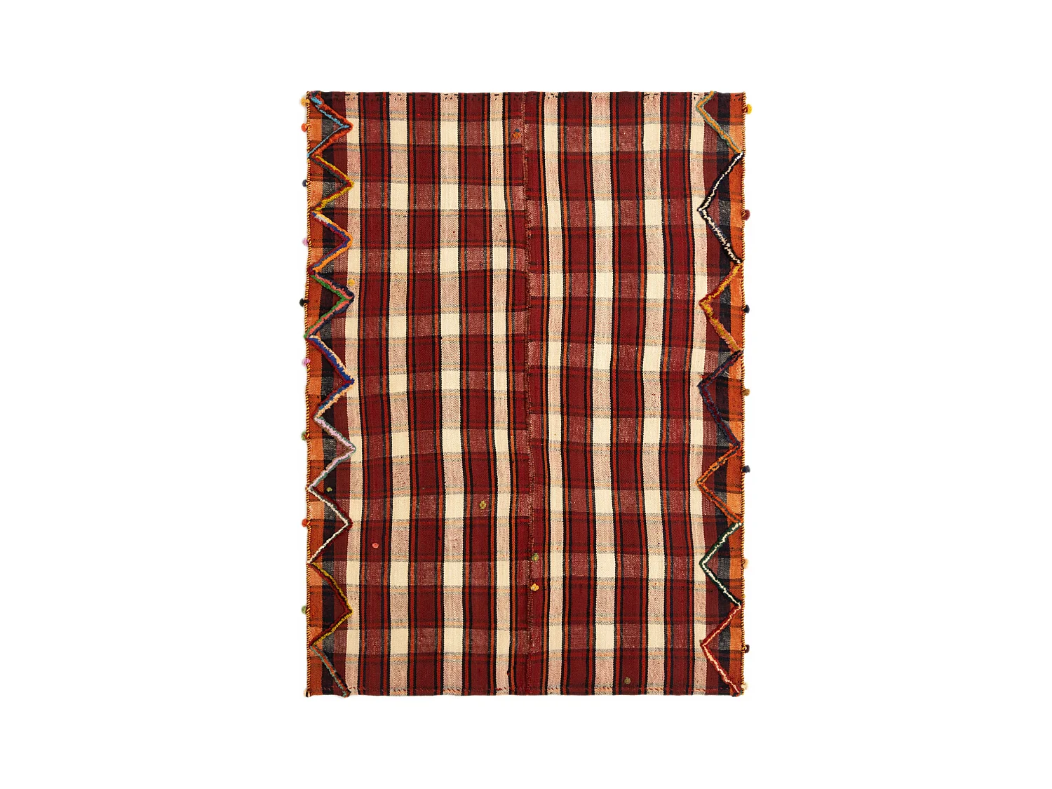 Tapis de laine 144x201 rouge Jajim