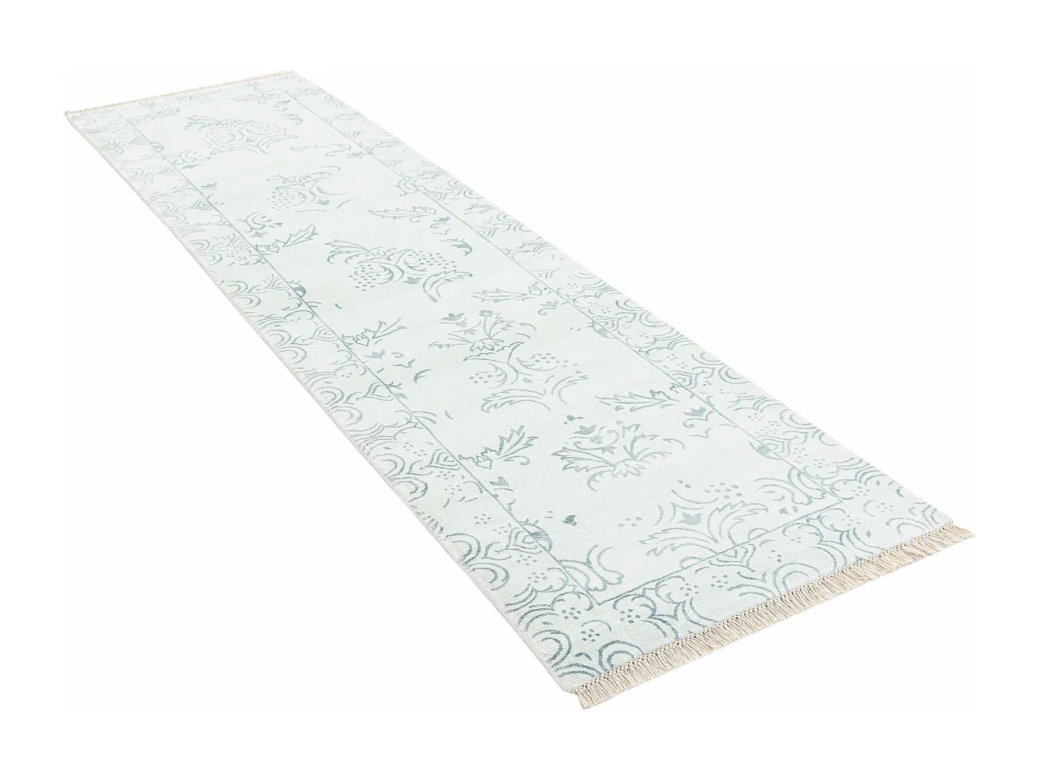 Tappeto per corridoio in lana 79x300 blu Darya