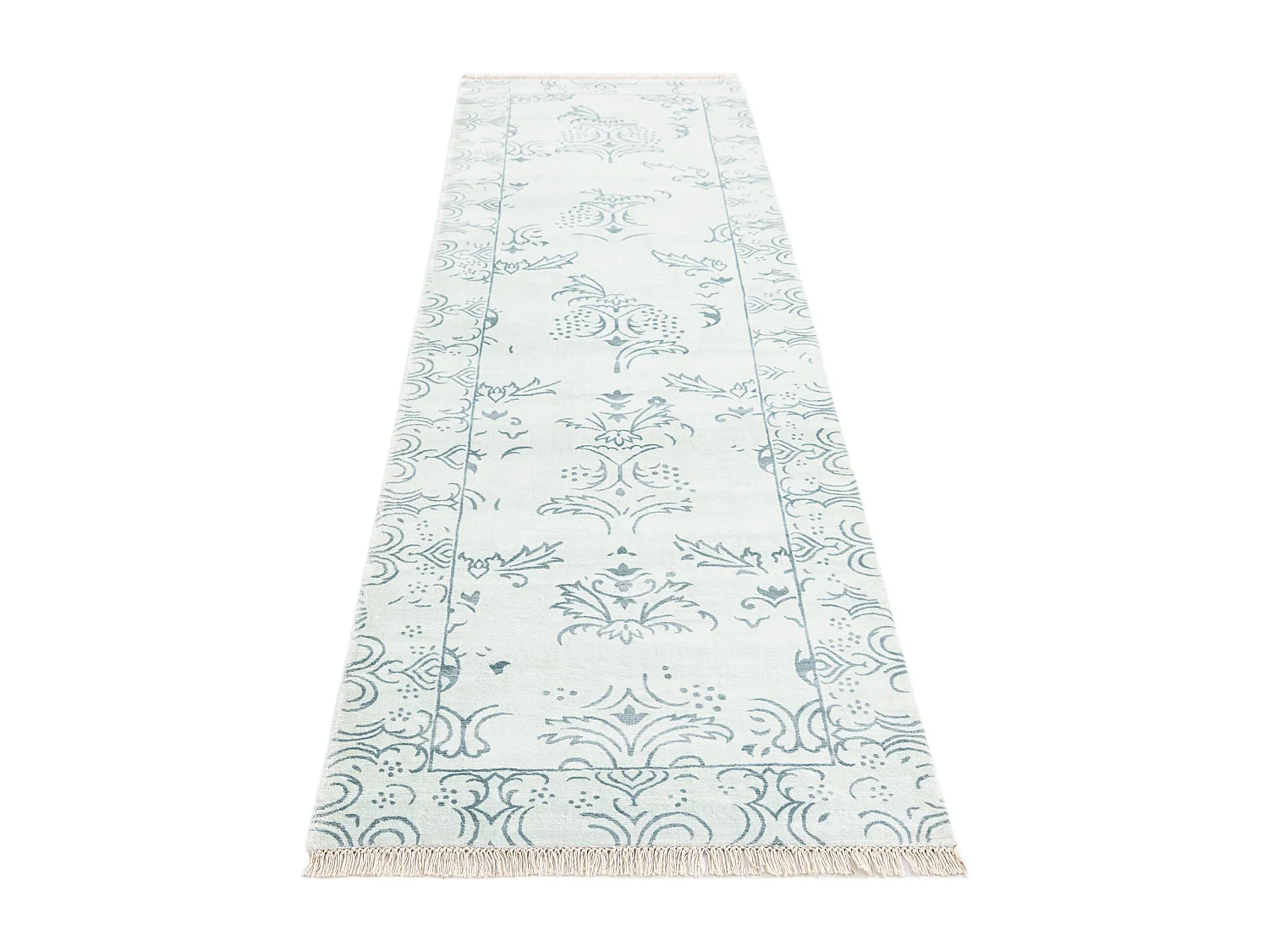 Tapis de couloir en laine 79x300 bleu Darya