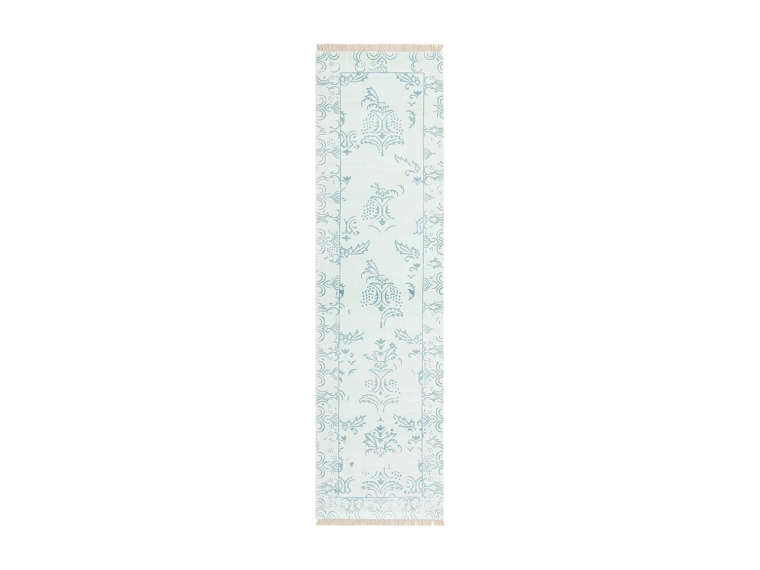 Tapis de couloir en laine 79x300 bleu Darya