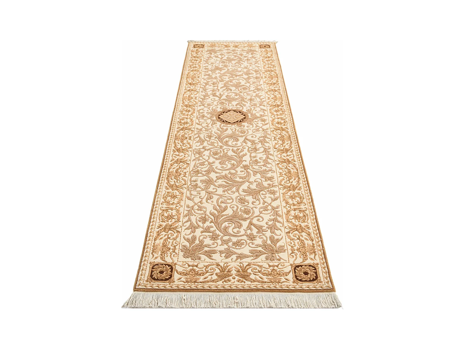 Tapis de couloir en laine 81x300 brun Darya