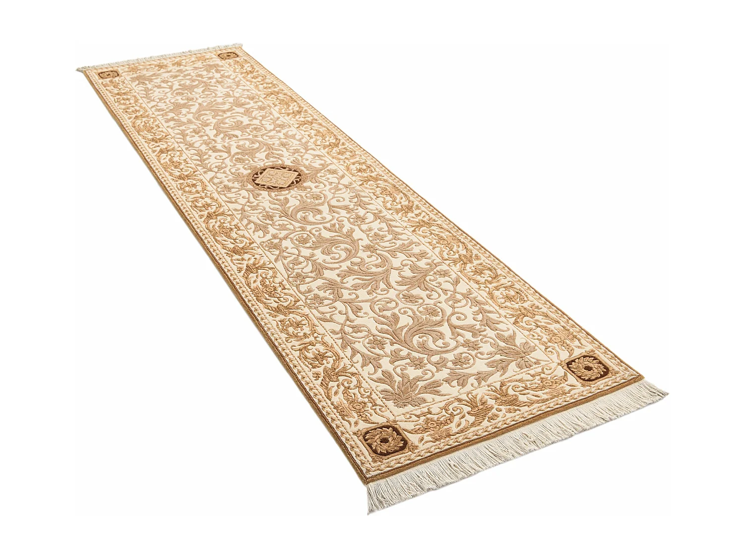 Tapis de couloir en laine 81x300 brun Darya