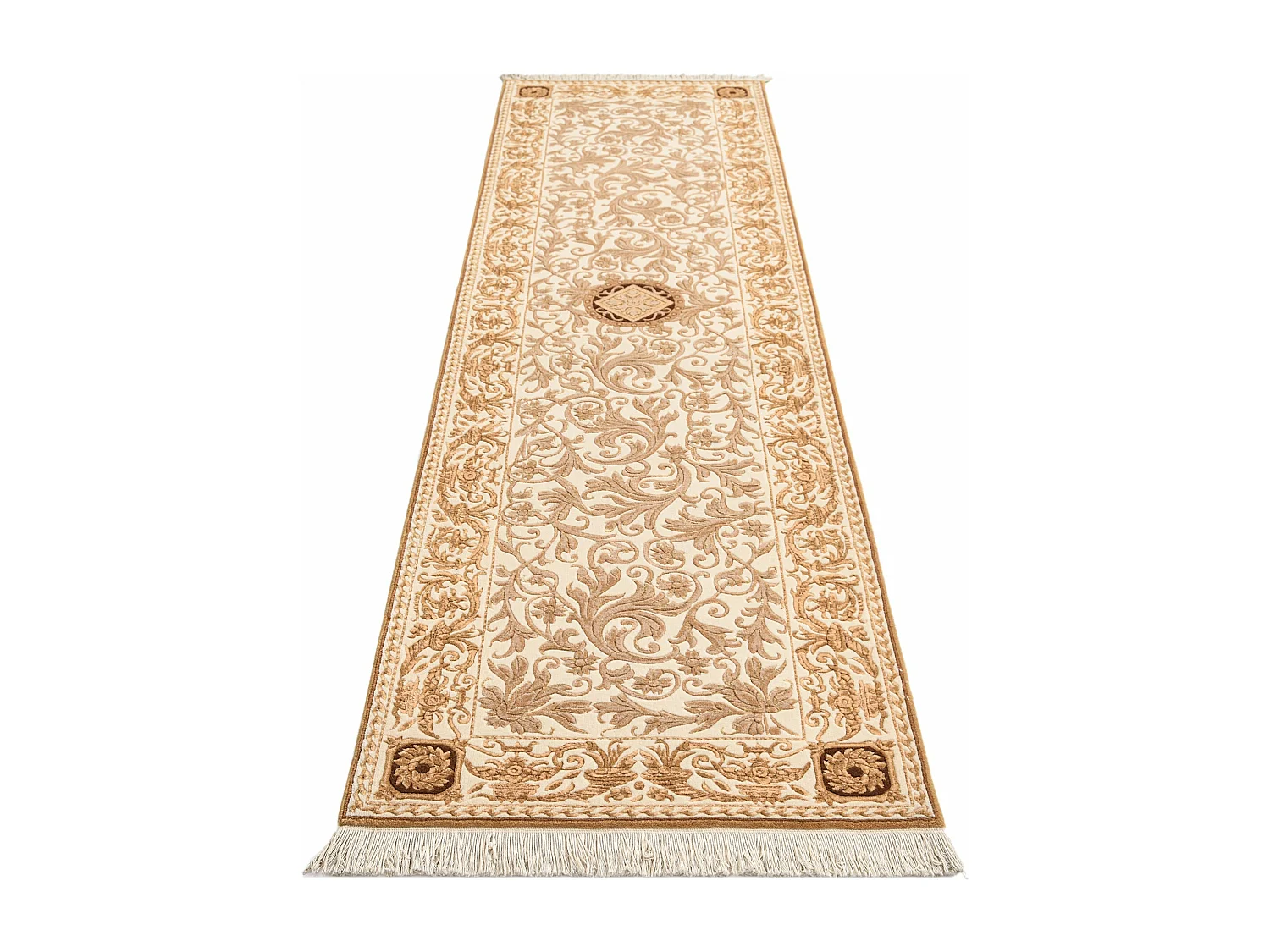 Tapis de couloir en laine 81x300 brun Darya