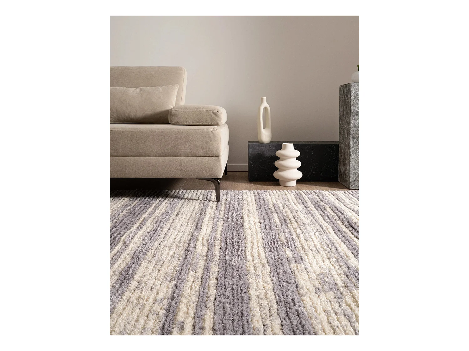 Tapis shaggy 240x305 beige Frauenfeldnea