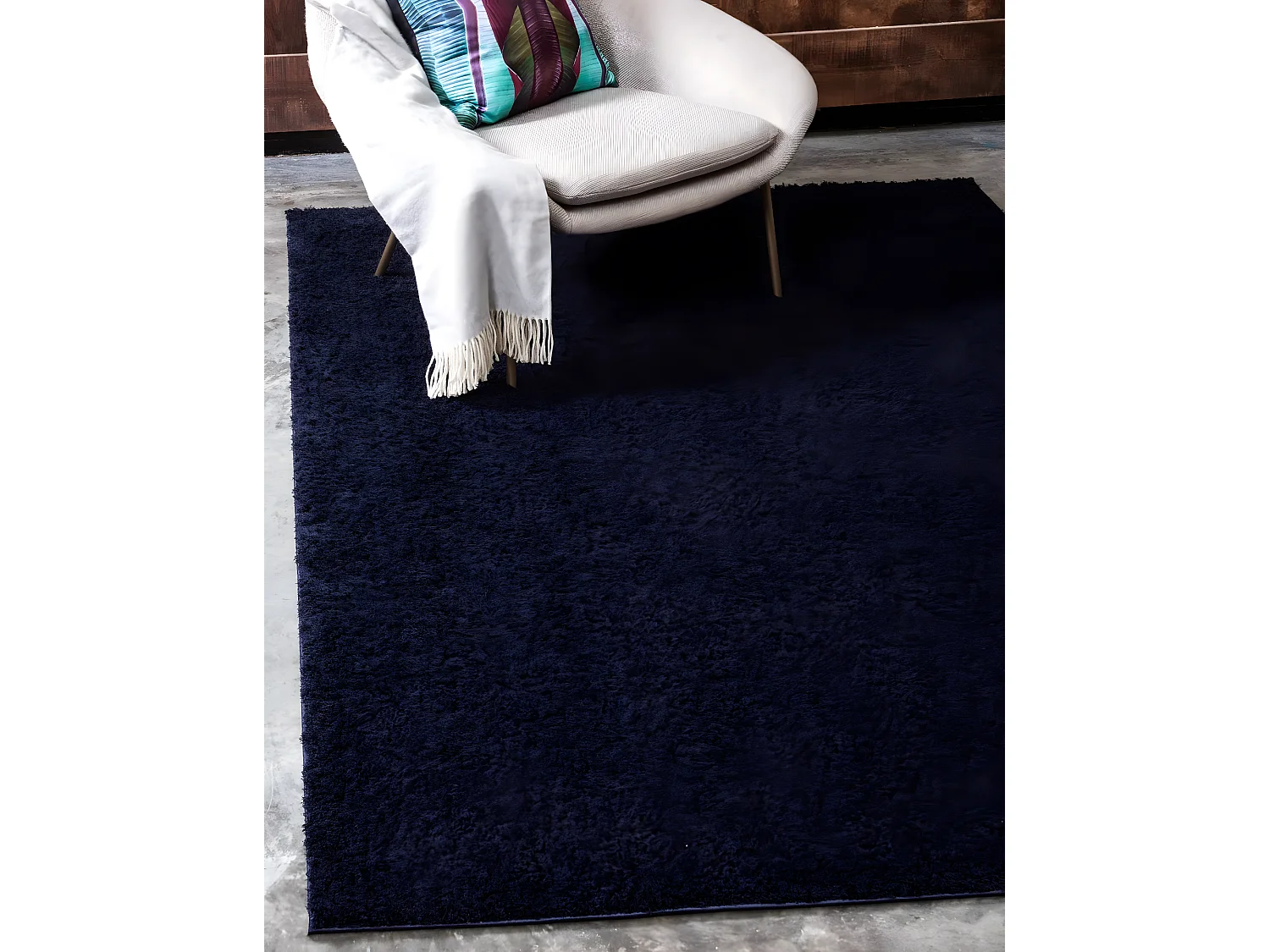 Tapis shaggy 215x305 nuit bleue Luzern