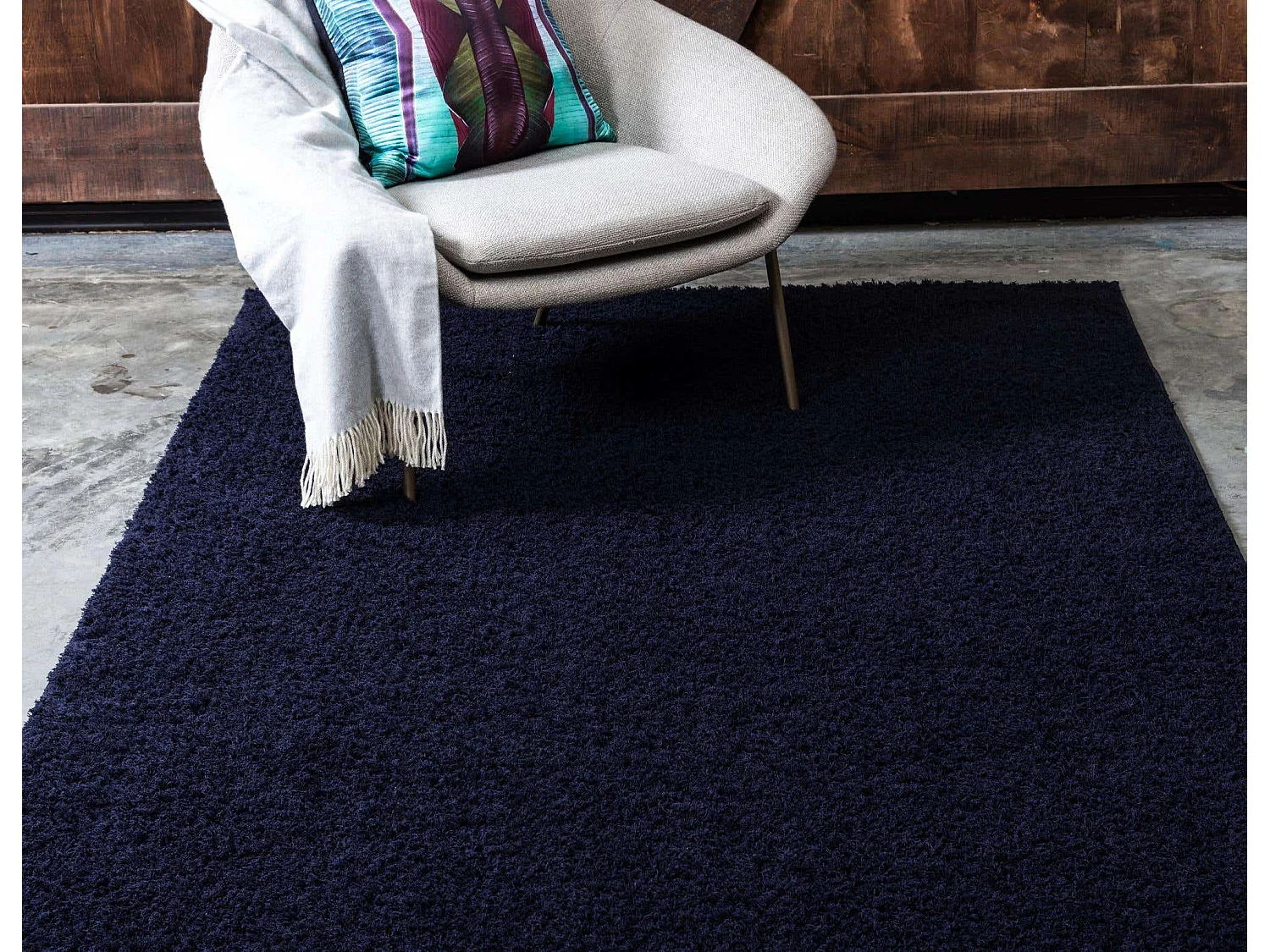 Tapis shaggy 215x305 nuit bleue Luzern