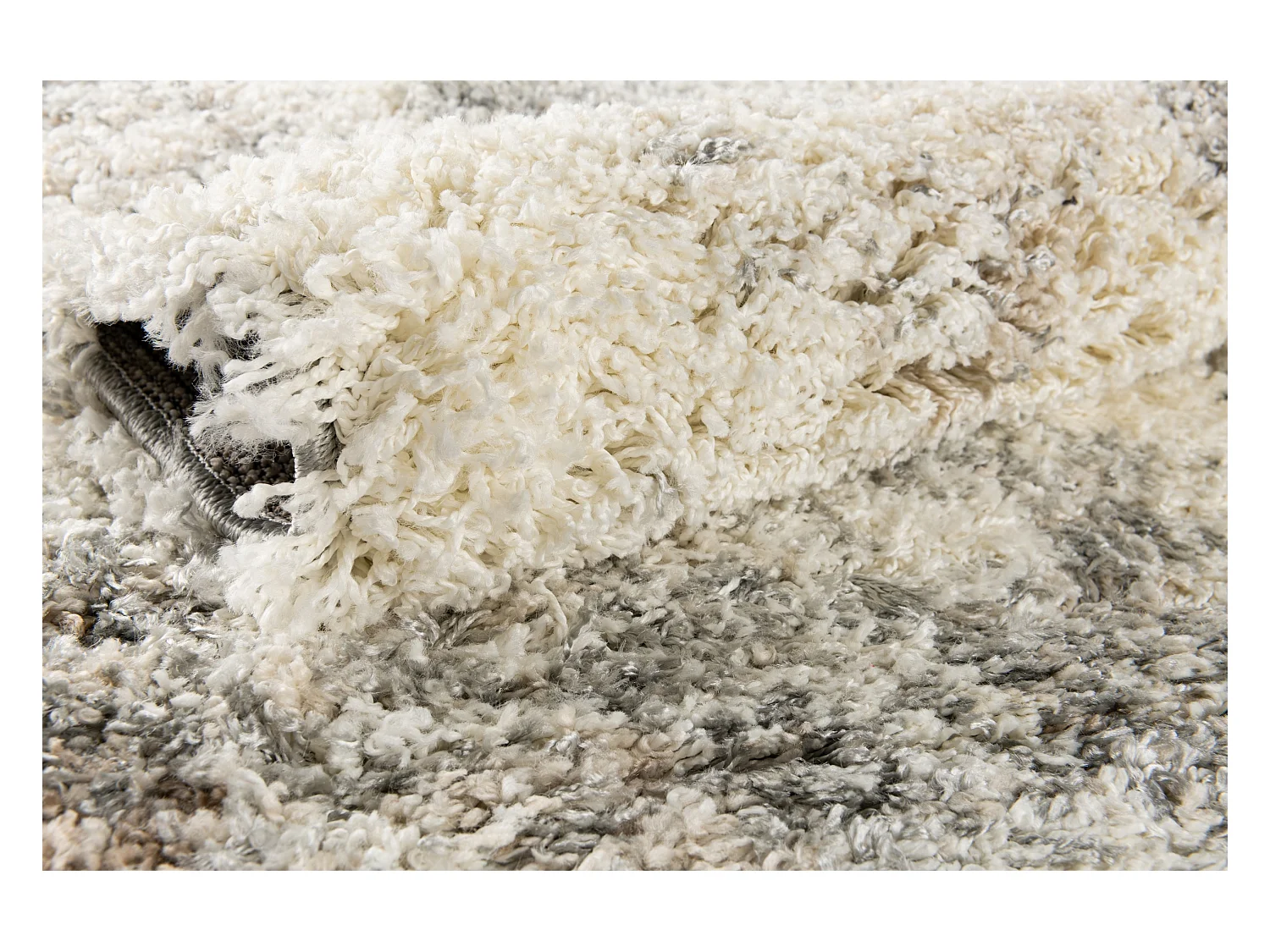 Hoogpolig tapijt 185x185 Beige - Bruin Lachen Haze