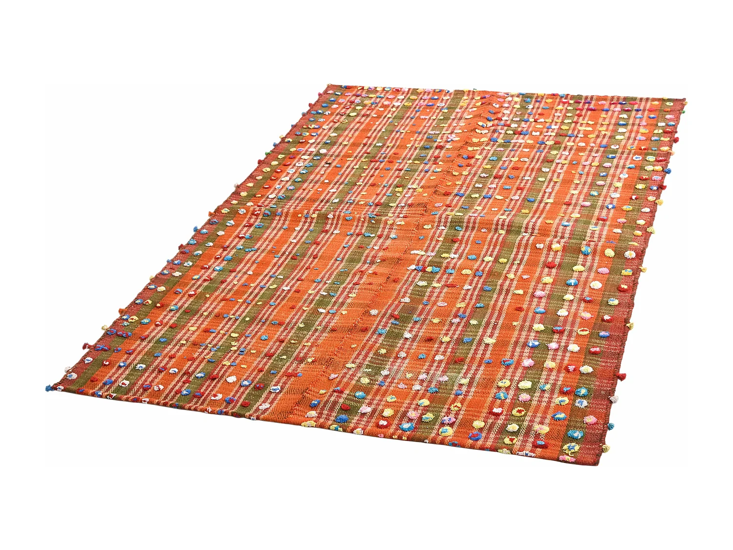 Tapis de laine 146x177 rouge Jajim