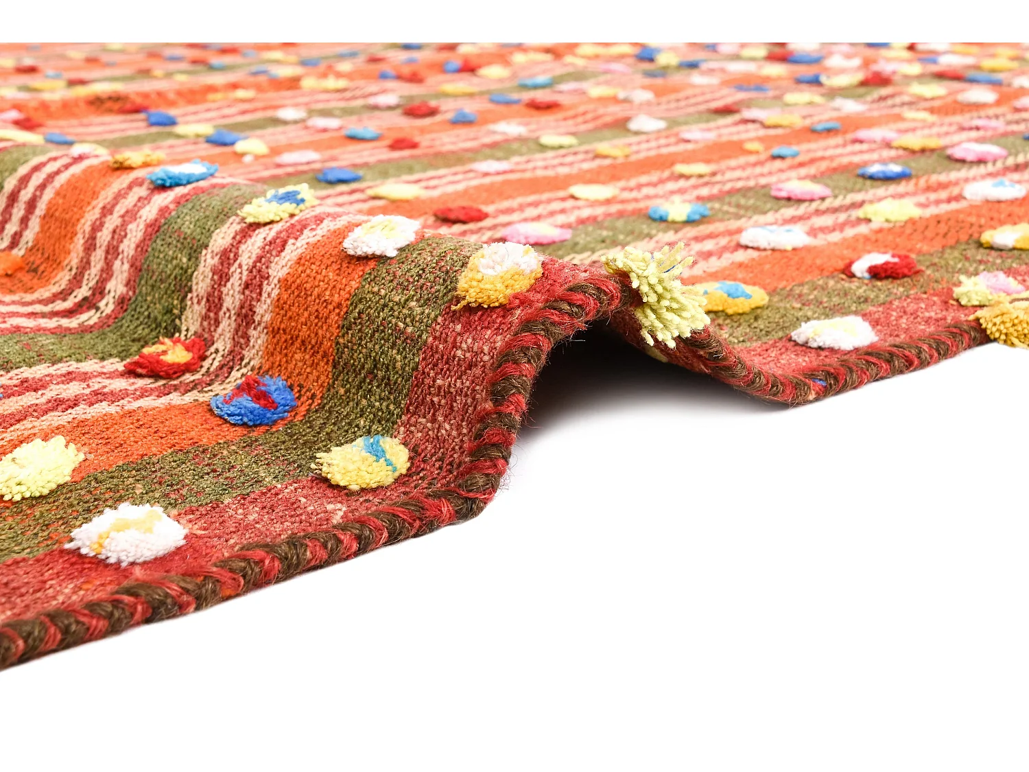 Tapis de laine 146x177 rouge Jajim