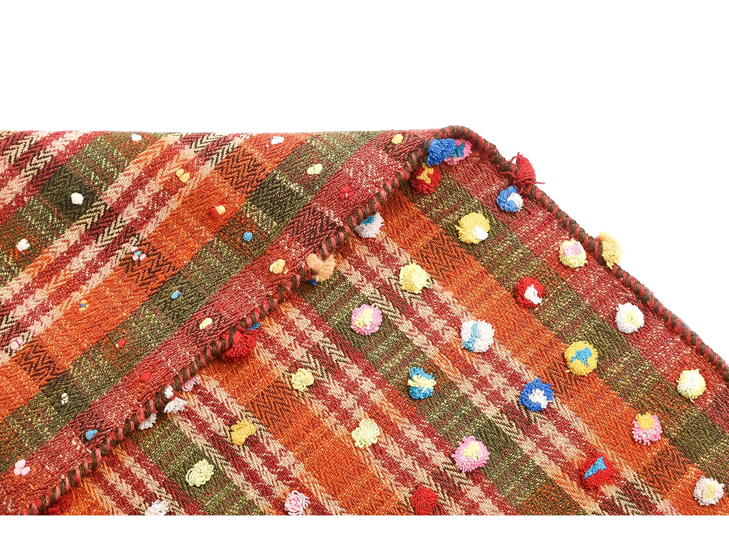 Tapis de laine 146x177 rouge Jajim