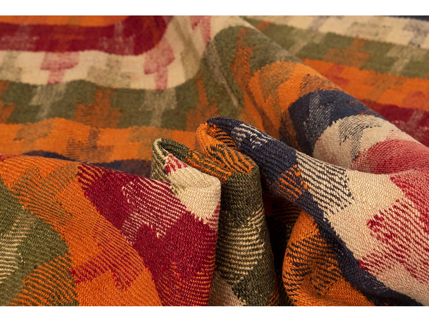 Wollteppich 151x211 Orange Jajim