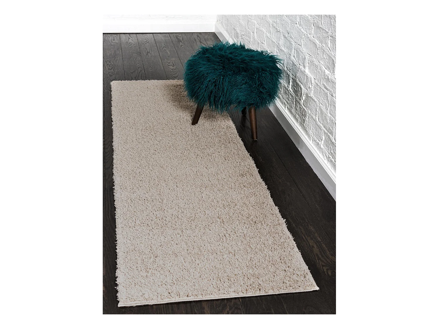 Tapis shaggy 80x305 beige Luzern