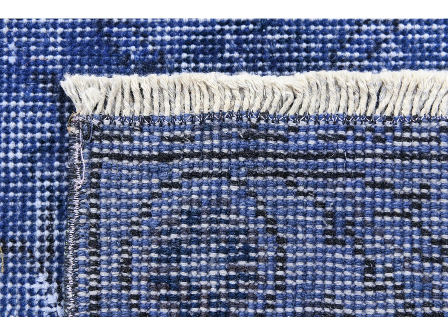 Tapis de laine 104x203 Bleu Ultra Vintage