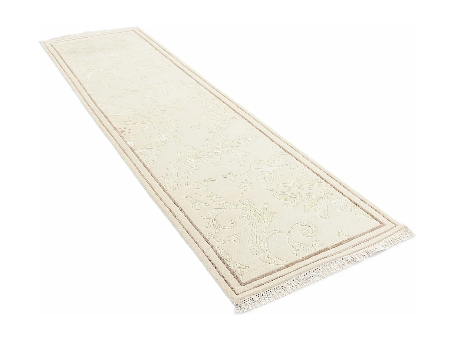 Läufer-Wollteppich 81x300 Beige Darya