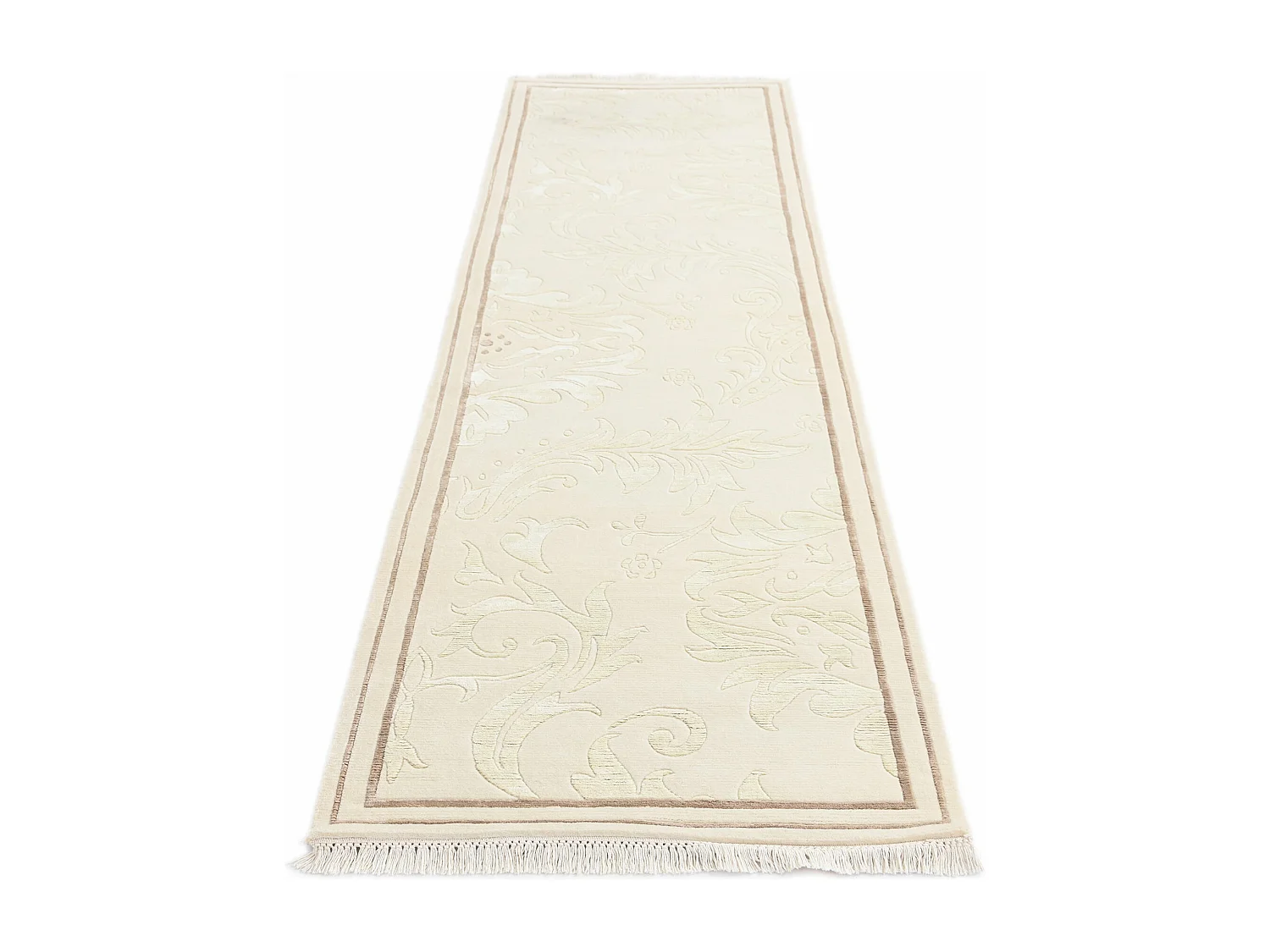 Läufer-Wollteppich 81x300 Beige Darya