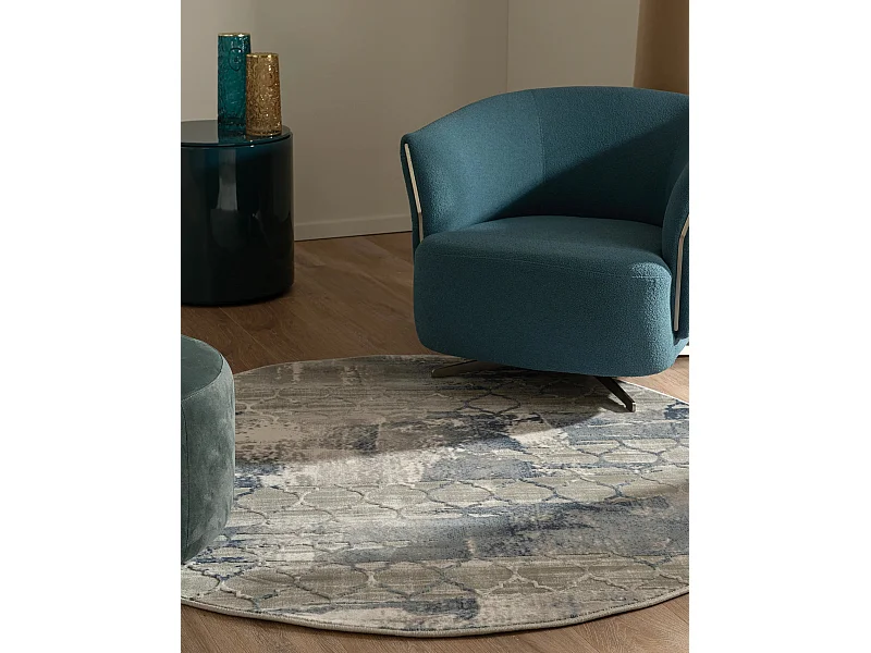 Tapis 125x125 Bleu Davos Mesh