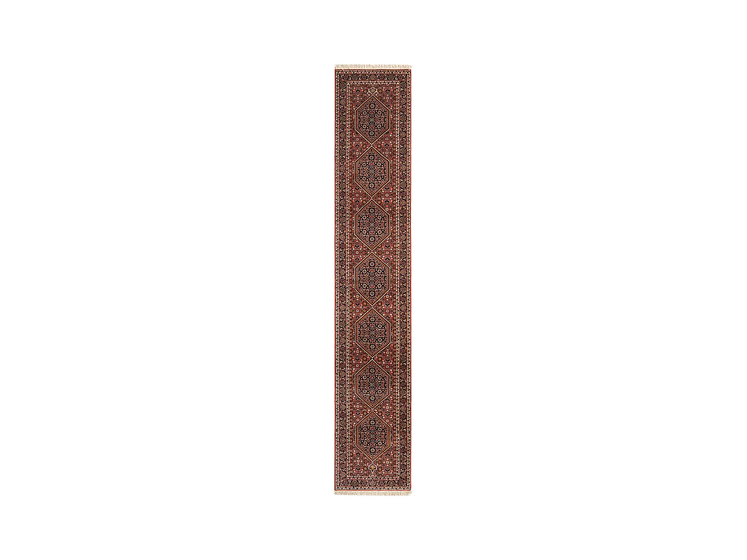 Tappeto per corridoio in lana 62x355 nero Bidjar