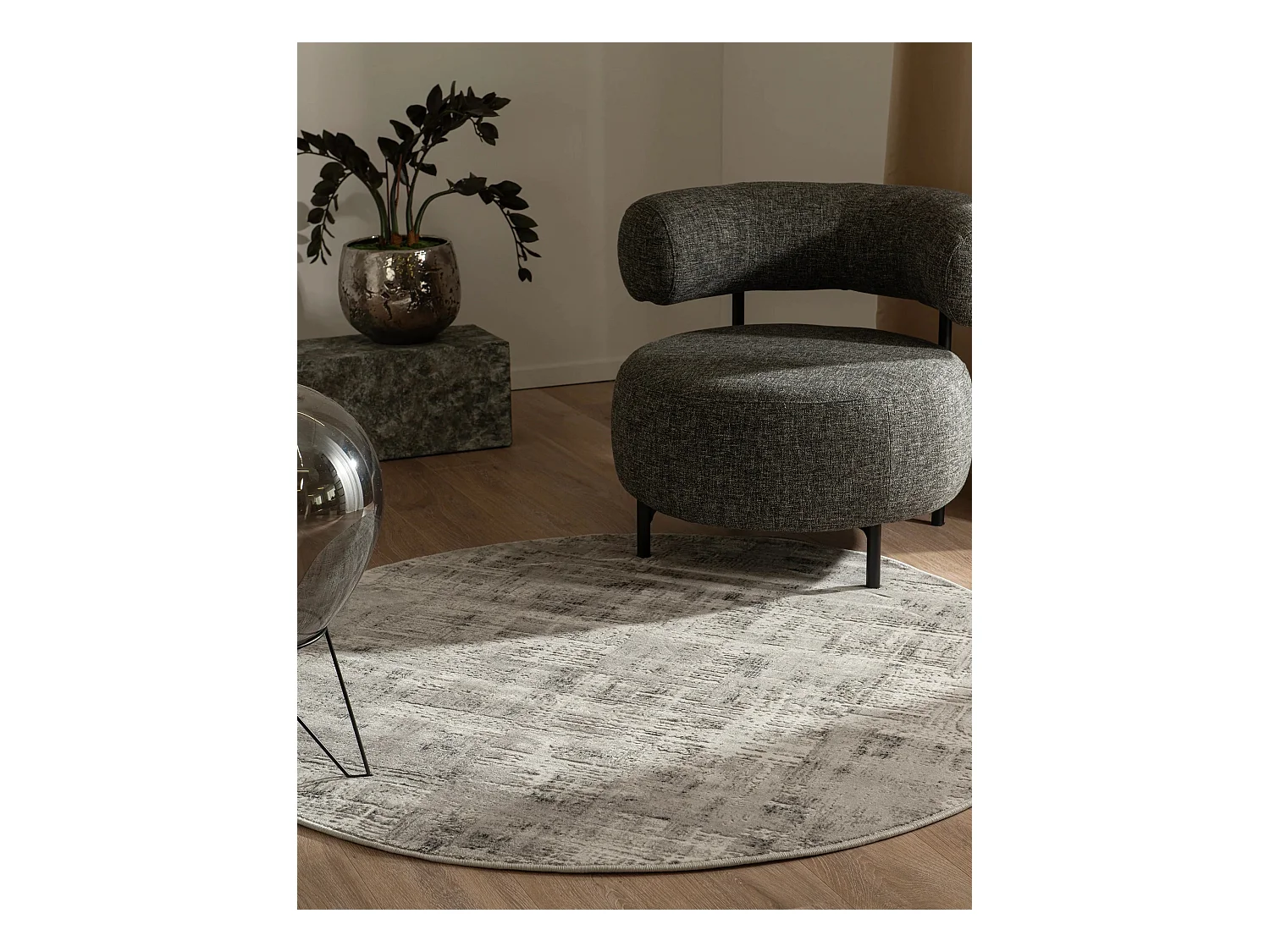 Tapis 240x240 gris Davos Miracle