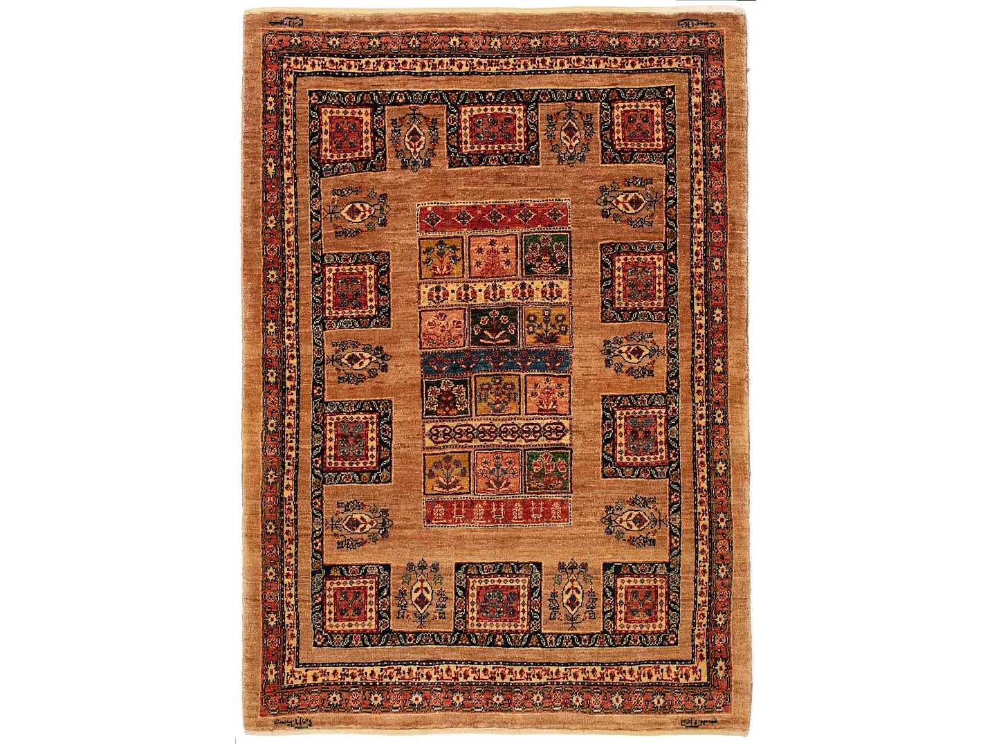 Tapis de laine 110x159 brun Kashkuli