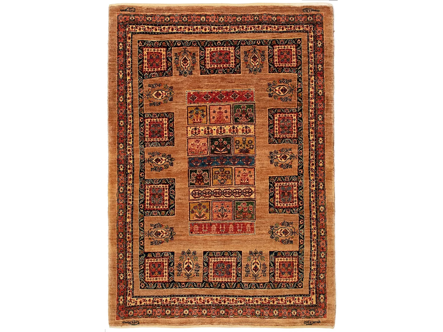 Tapis de laine 110x159 brun Kashkuli