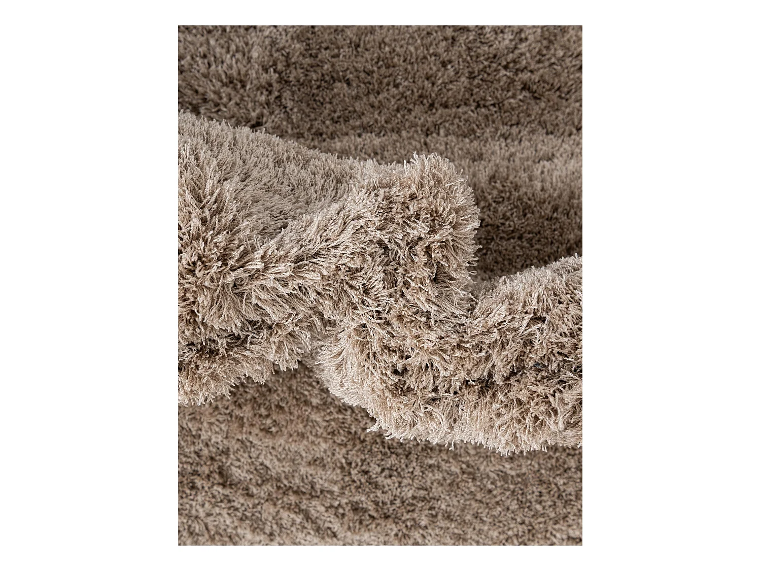 Hoogpolig tapijt 185x185 Beige Luzern