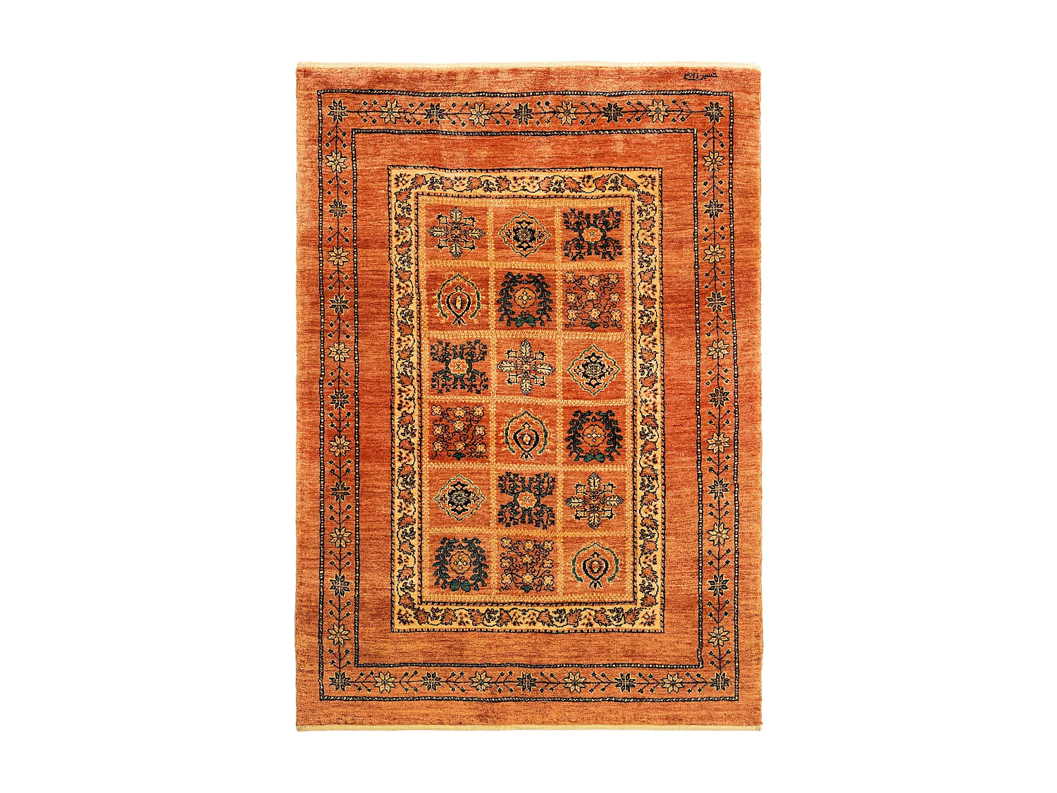 Tapis de laine 109x151 orange Kashkuli