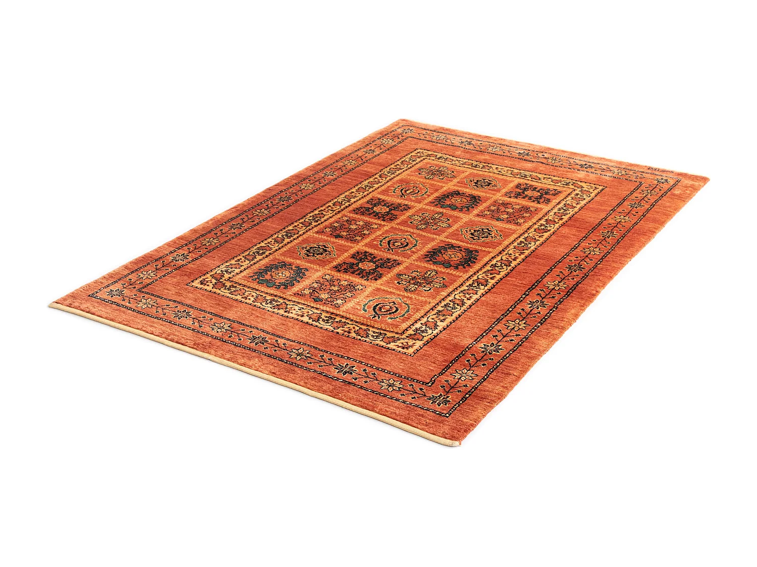 Tapis de laine 109x151 orange Kashkuli