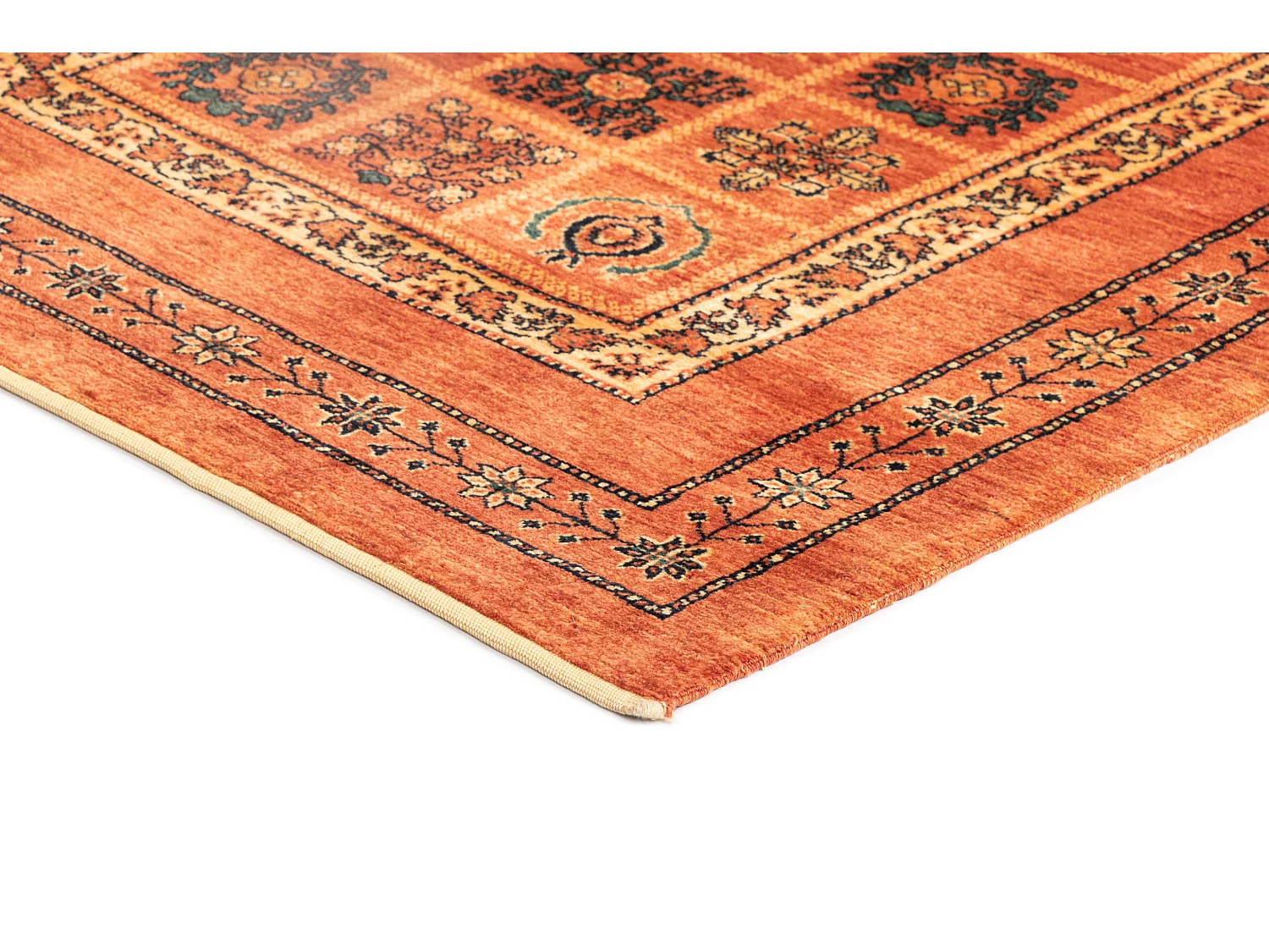 Tapis de laine 109x151 orange Kashkuli