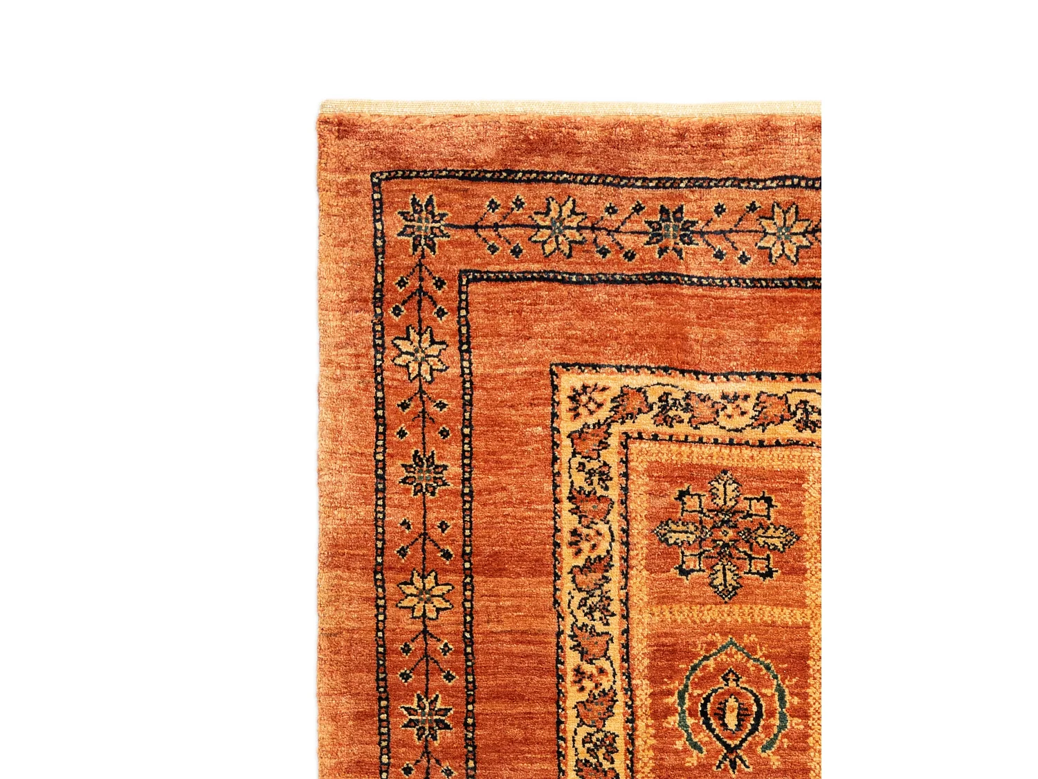 Tapis de laine 109x151 orange Kashkuli