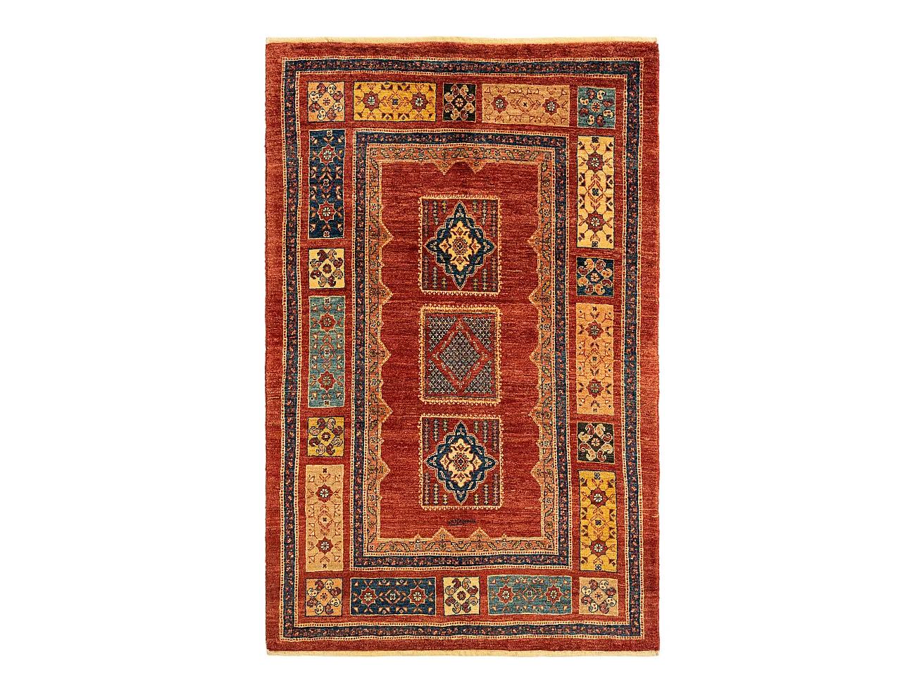 Tapis de laine 110x170 rouge Kashkuli