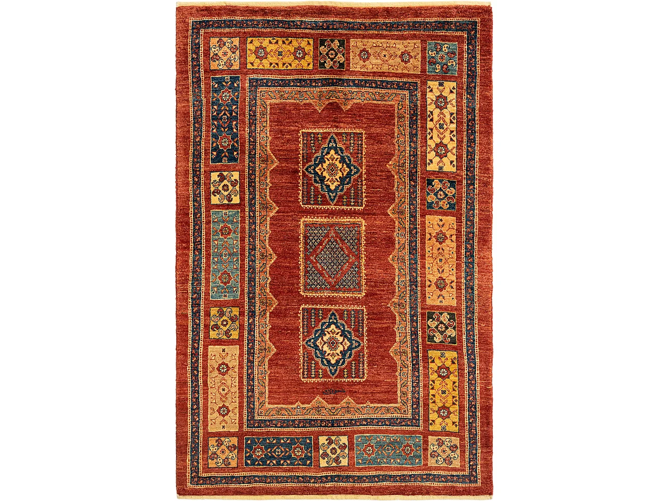 Tapis de laine 110x170 rouge Kashkuli