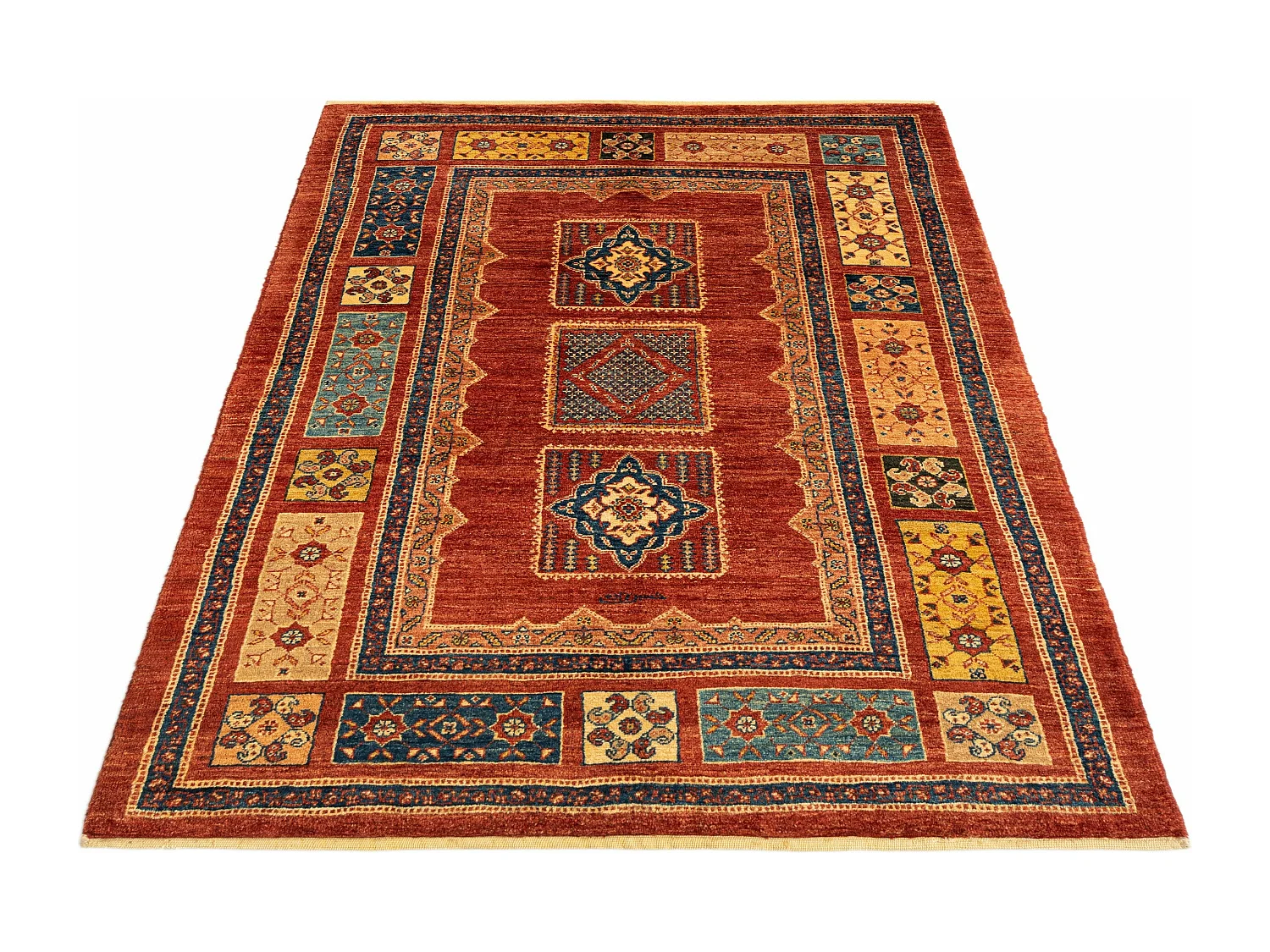 Tapis de laine 110x170 rouge Kashkuli