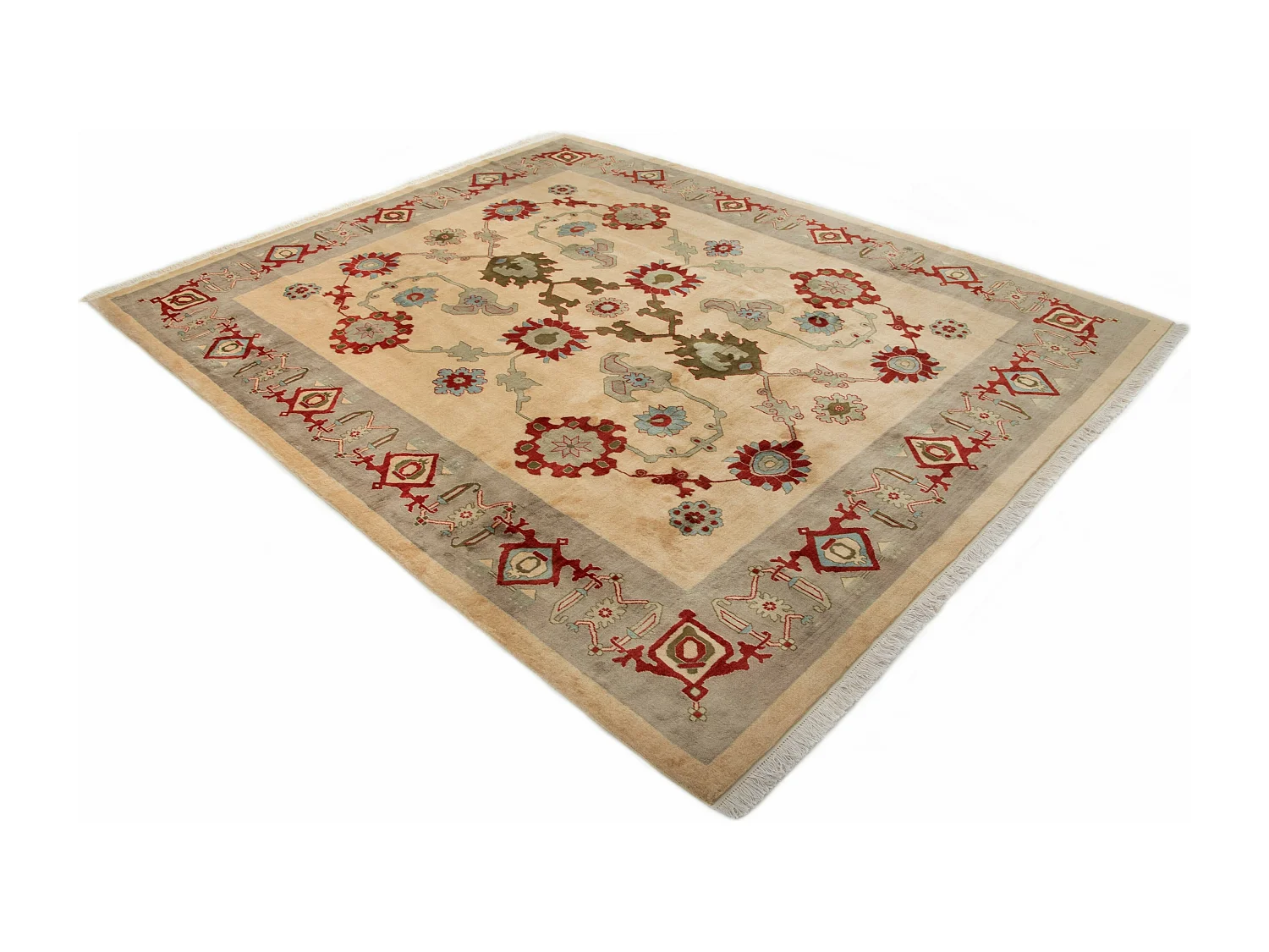 Wollteppich 250x307 Beige Tabriz